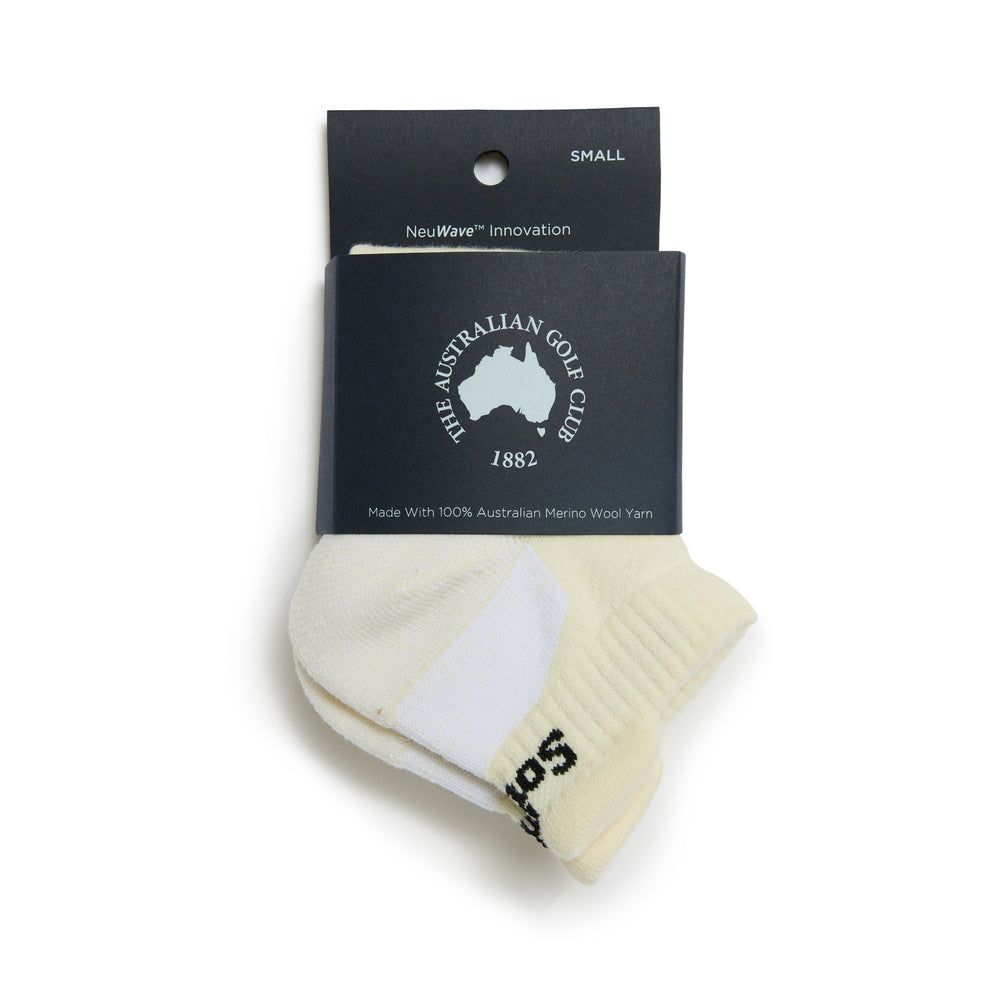 Custom branded golf sock packaging — fold card with hang hole