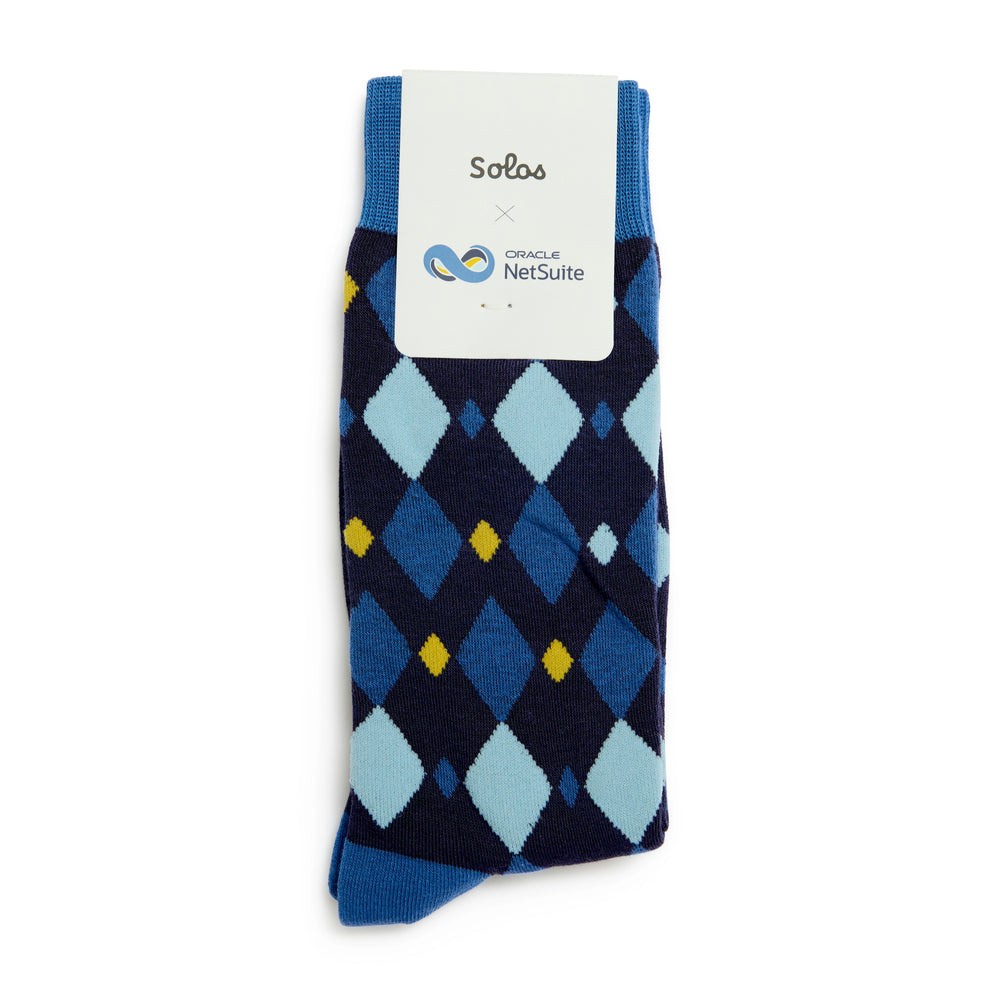 Solos custom bamboo dress sock packaging card